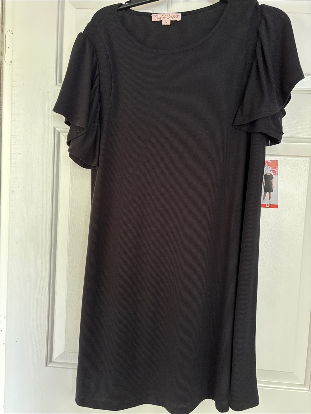 Cynthia Steffe Black Ruffle Sleeve Tunic Dress